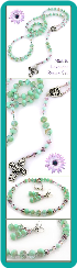 Mint and Lavender Crystal Rosary Necklace Set