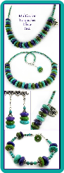 Multicolor Turquoise Disc Necklace Set