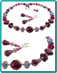 Concord Grape Collage Necklace and Earrings