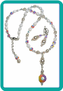 Shimmery White, Drop Pendant Necklace Set