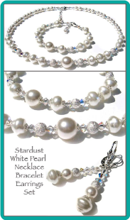 Stardust White Pearl Necklace Set