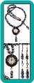 Copper Watch Necklace with Peacock Blue Pearls