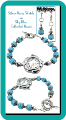 Silver Daisy Watch on Sky Blue Cathedral Beads