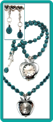 Apple Watch Necklace with Snakeskin Turquoise Beads