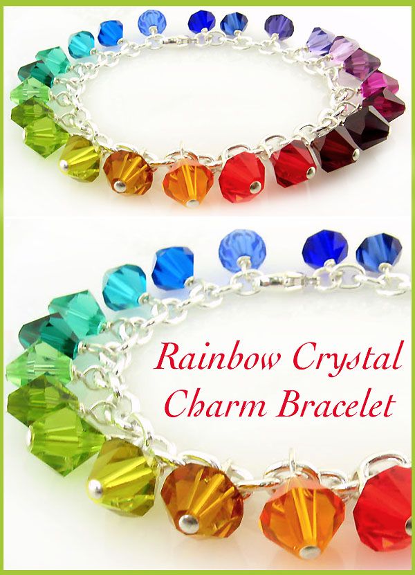 Rainbow Crystal Charm Bracelet